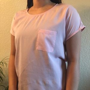 Sheer pink lace blouse